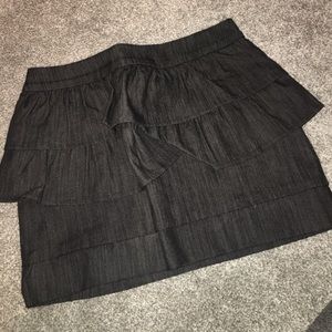 dark gray tight peplum mini skirt